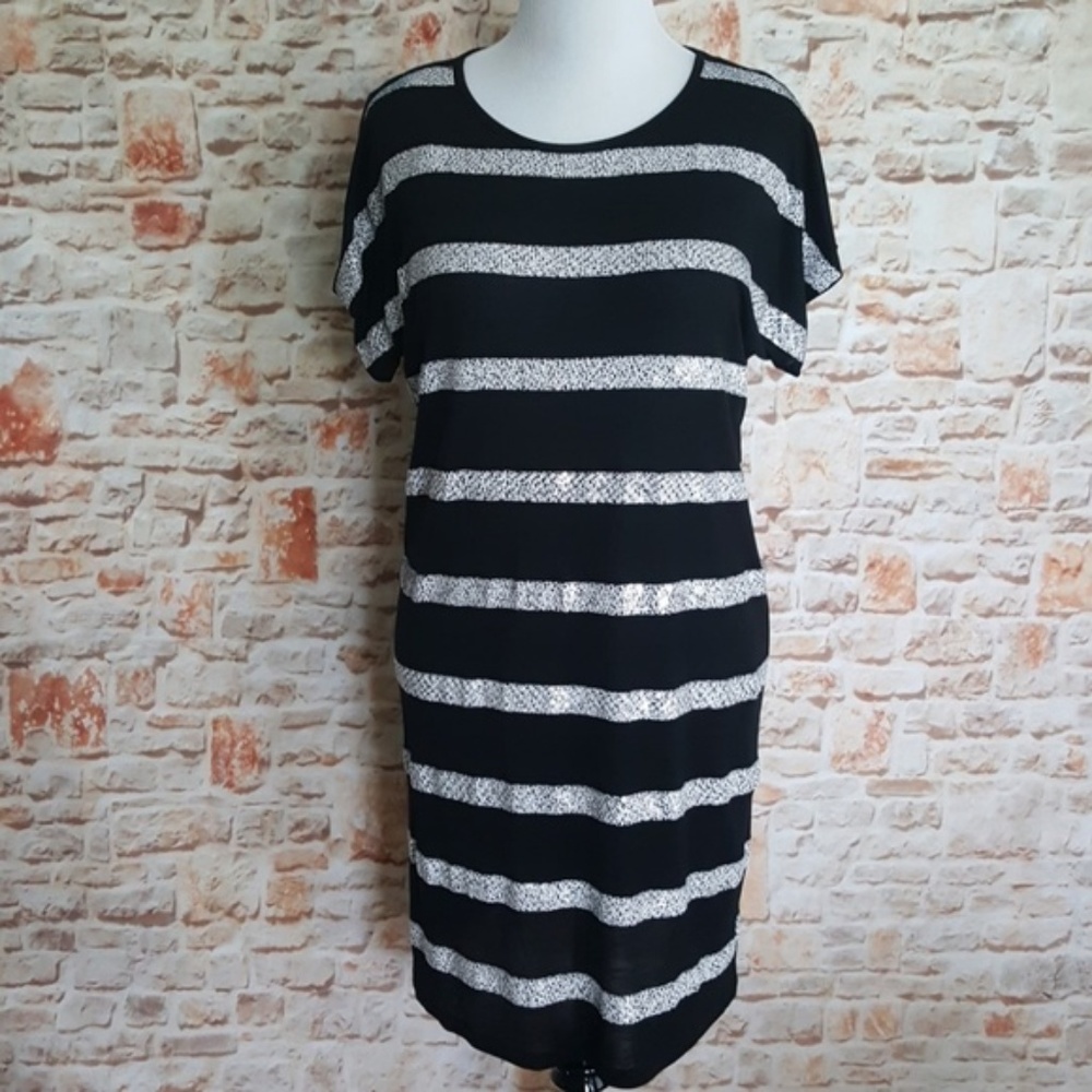 New Michael Kors Sequin Stripe Dress